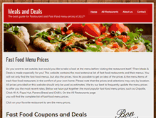 Tablet Screenshot of menuandprices.com